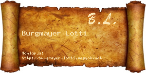 Burgmayer Lotti névjegykártya